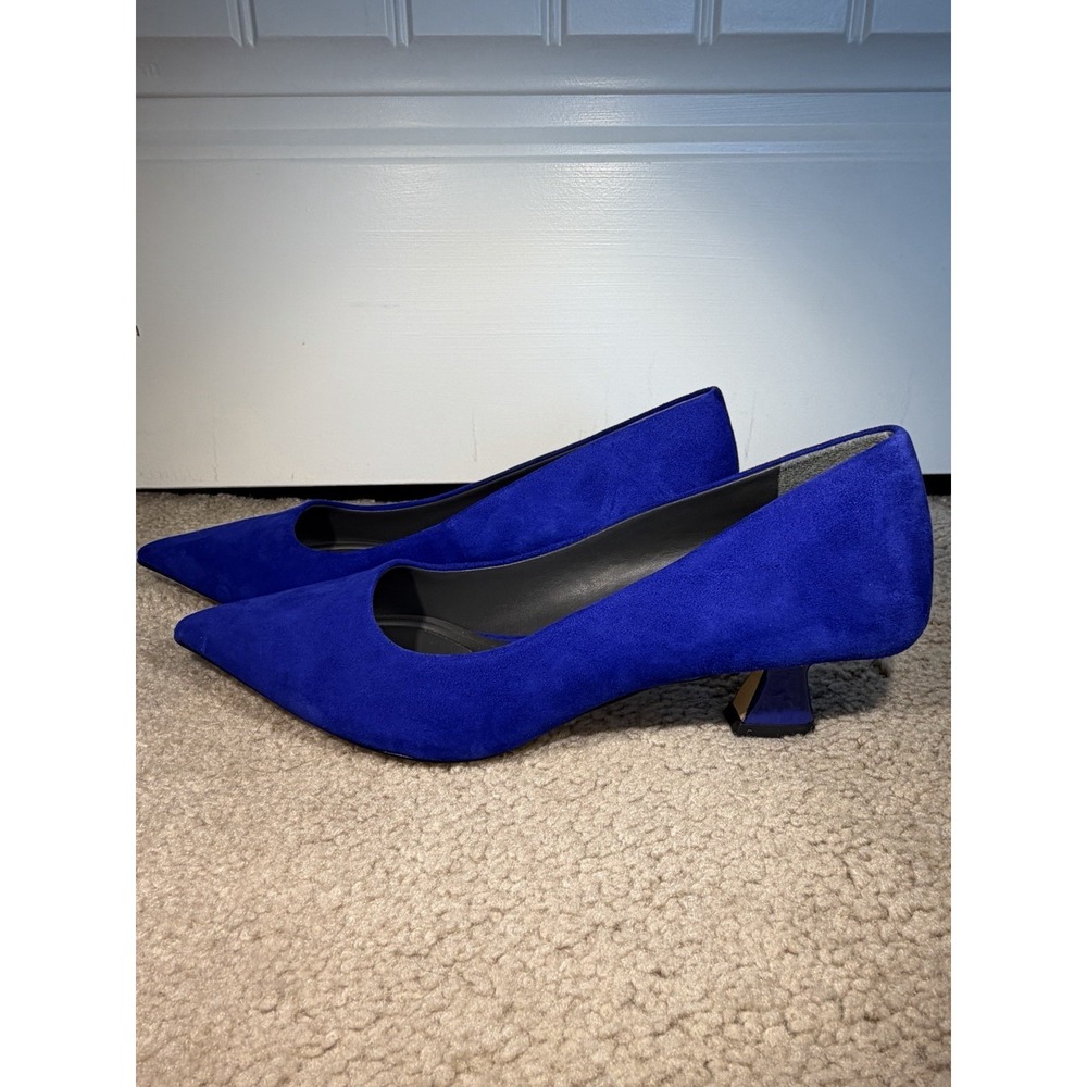 Franco Sarto Cobalt Blue Suede Pointed Toe Flats Leather Size 8.5 - Picture 6 of 10